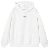 纯色金属字母Logo美式 88rising 基础款 学院风重磅情侣连帽卫衣