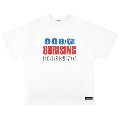 88rising 撞色字母Logo印花美式高街小领口休闲纯棉短袖T恤