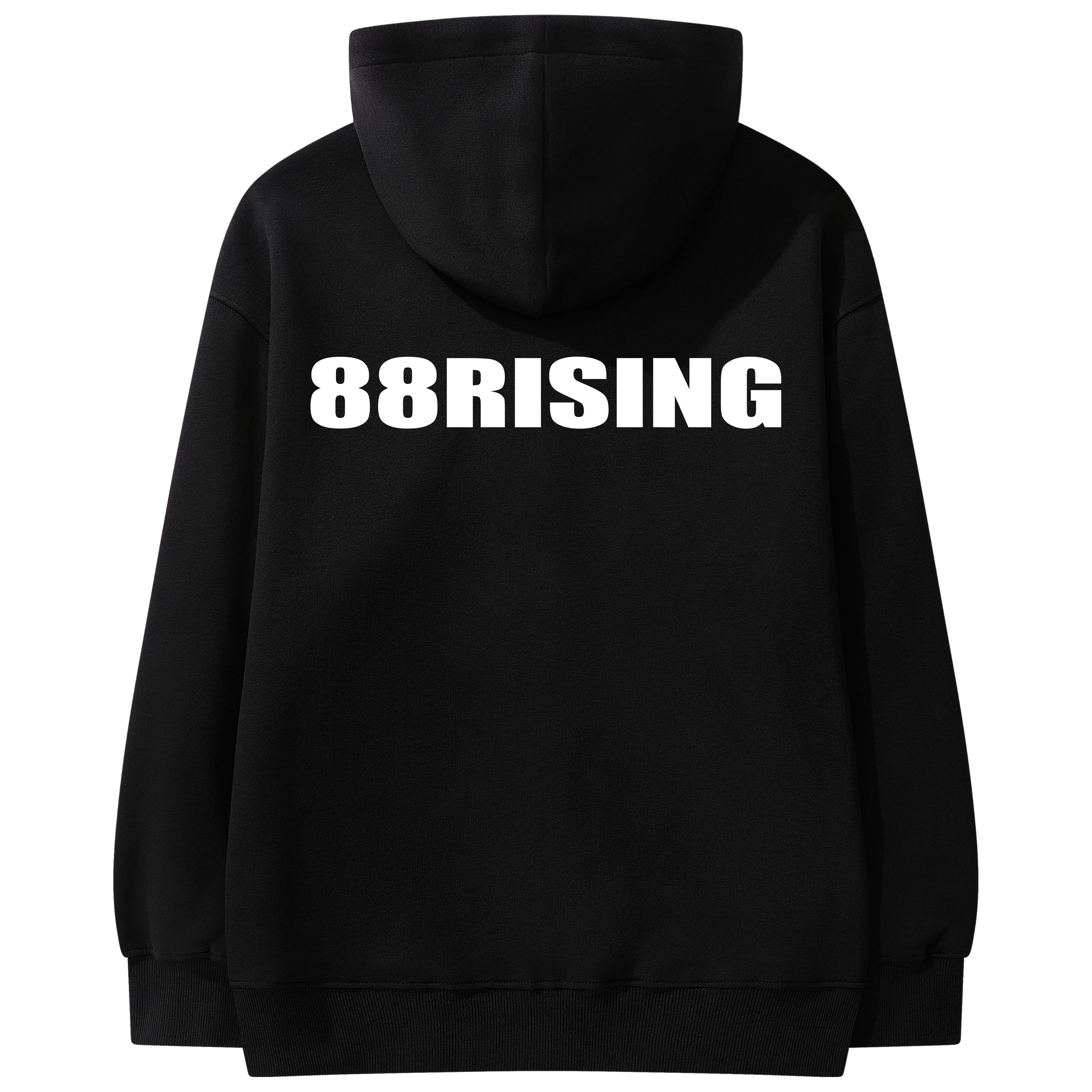 88rising 美式基础重磅刻字膜logo拉链校园风外套连帽开衫卫衣