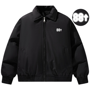 88rising 极简工装基础通勤休闲保暖翻领行政款棉服外套 男女同款