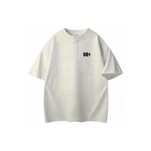 88rising 正肩潮牌高克重高品质冰感曼巴棉系列美式复古纯色拼接