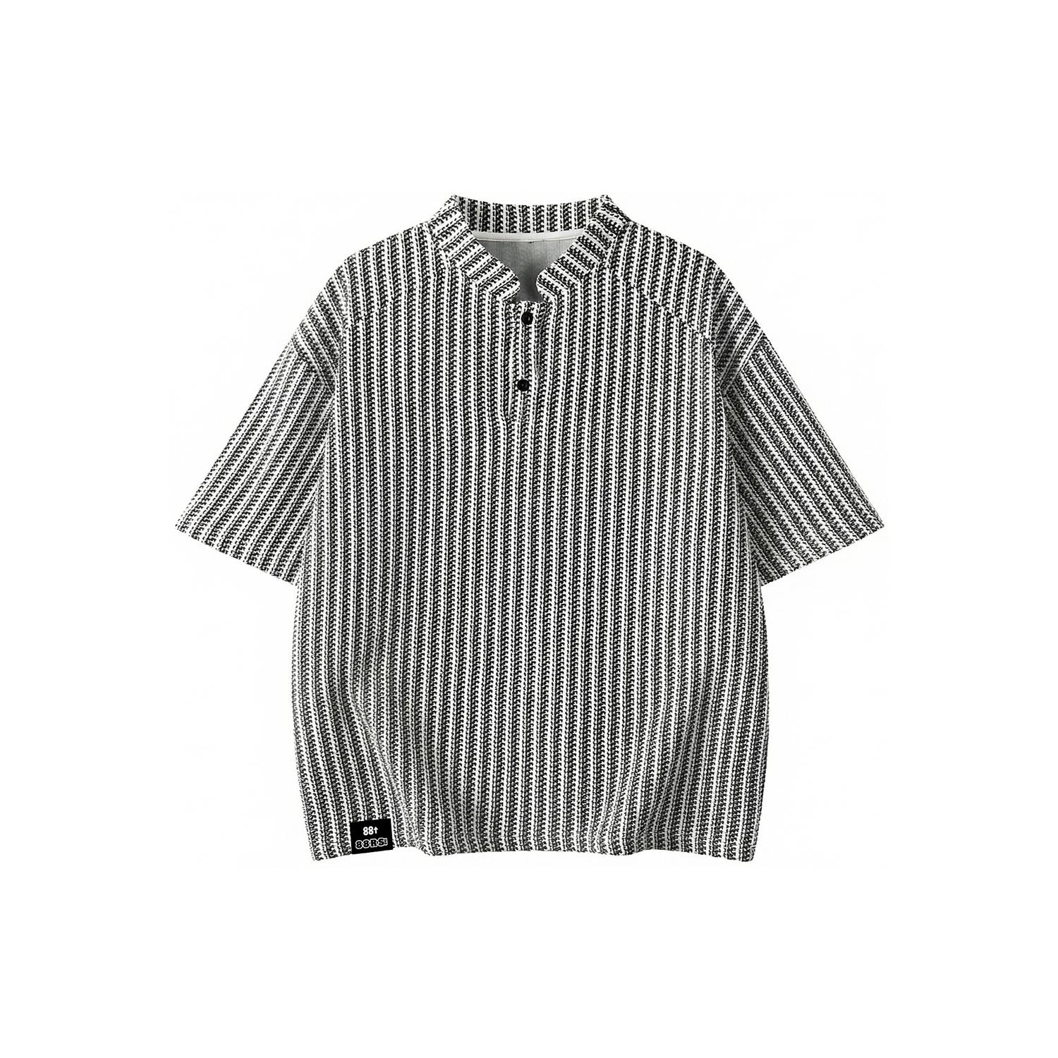 88rising 【高克重高品质系列】美式复古撞色条纹肌理纹路英文数