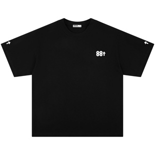 88rising基础款纯色简约LOGO印花休闲落肩舒适纯棉透气短袖T恤