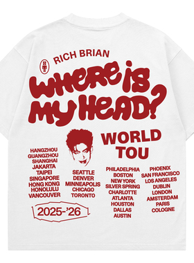 Rich Brian 2025-2026 全球巡演「WHERE IS MY HEAD?」T恤