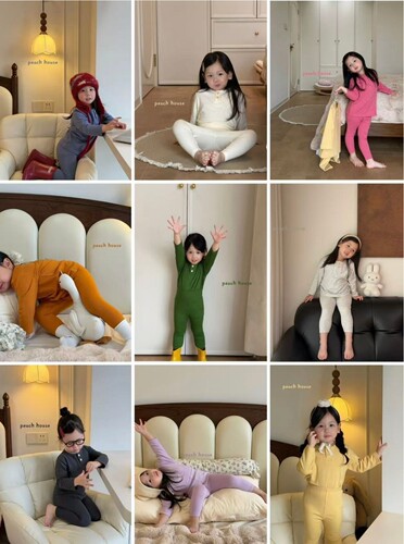 peach house2026秋冬上新女童宝宝韩系百搭休闲套装打底裤家居服