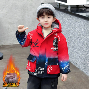 加绒加厚悟空派克服外套男孩冬装 儿童装 棉袄上衣 新款 男童棉服冬季