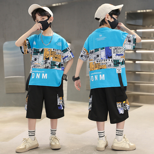 中大童9男孩夏季 2026新款 洋气13休闲两件套12 套装 8岁男大童10夏装