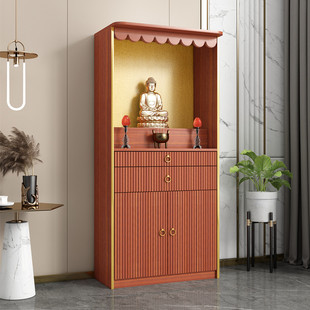 轻奢白色佛龛家用经济型佛柜立柜实木财神供奉桌观音供台简约现代