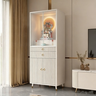 朗栩现代轻奢佛柜家用经济型实木佛龛带门客厅供香桌财神观音贡台