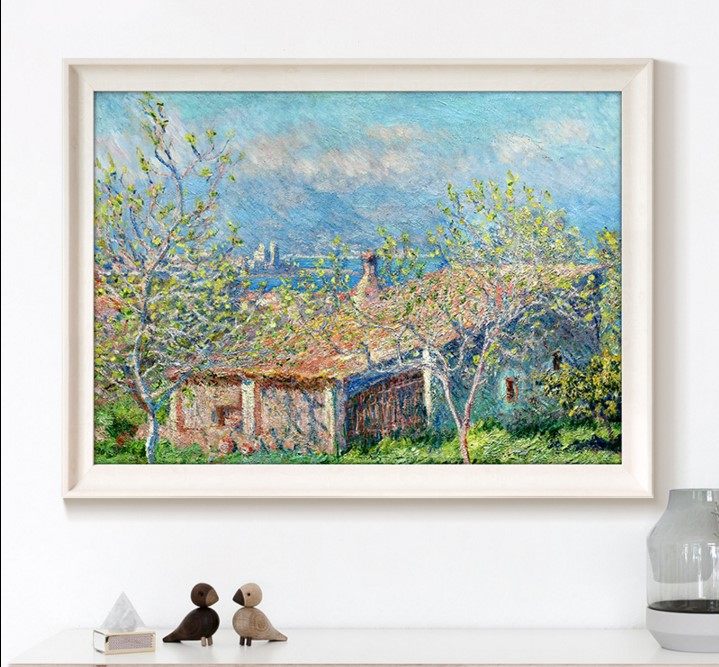 印花正品DMC十字绣 客厅卧室餐厅欧式风景油画莫奈名画园丁之家
