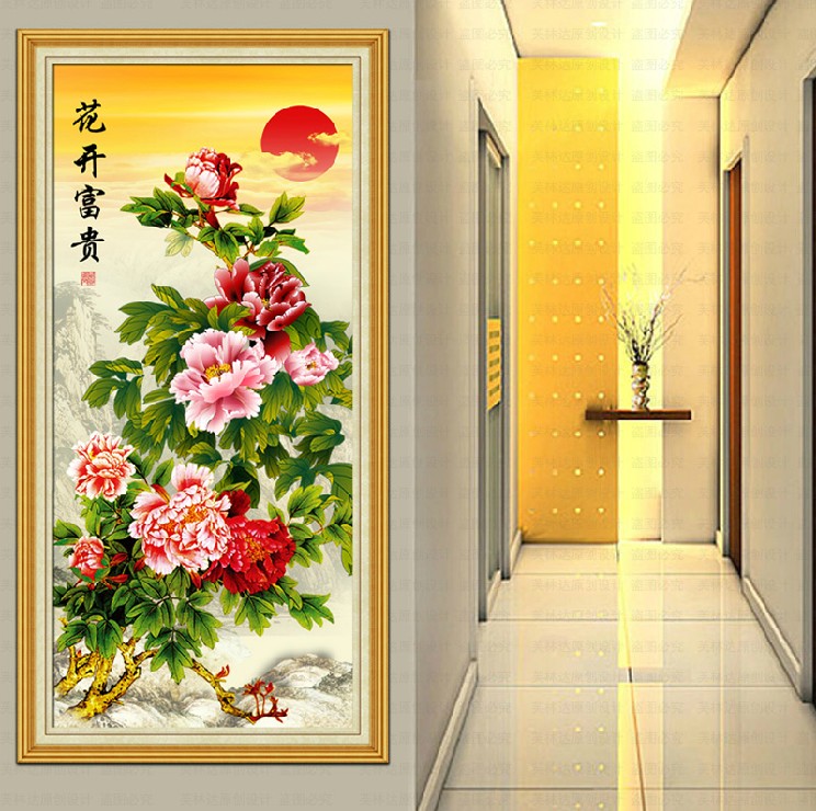 精准印花高档埃及十字绣旭日东升