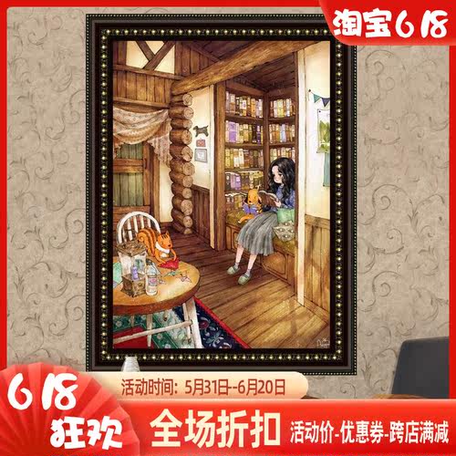 精准风印花法国儿童油画十字绣