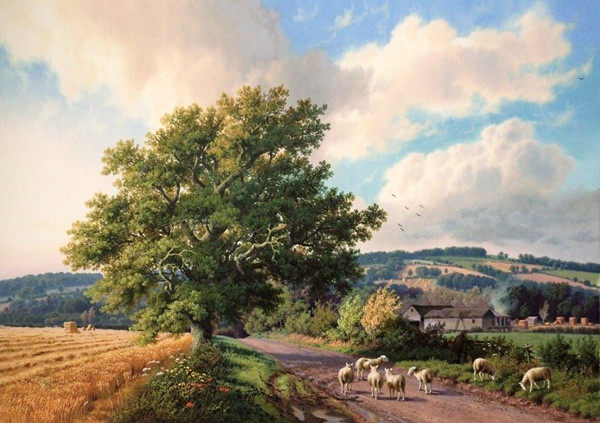 精准印花法国正品dmc十字绣套件 世界名画油画风景 田园牧歌2