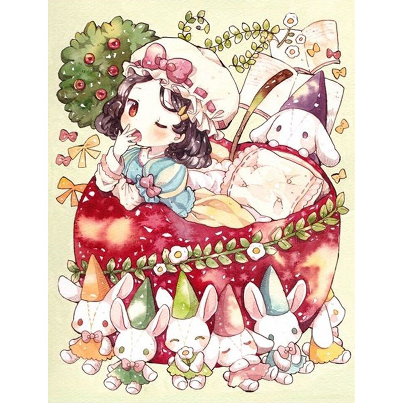 新款精准印花正品DMC十字绣套件客厅卧室儿童房卡通人物画萌女孩2