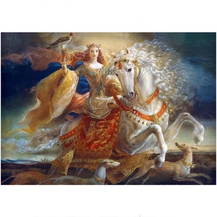 新款印花正品DMC十字绣手工线绣客厅人物骑马女神 阿基坦的埃莉诺