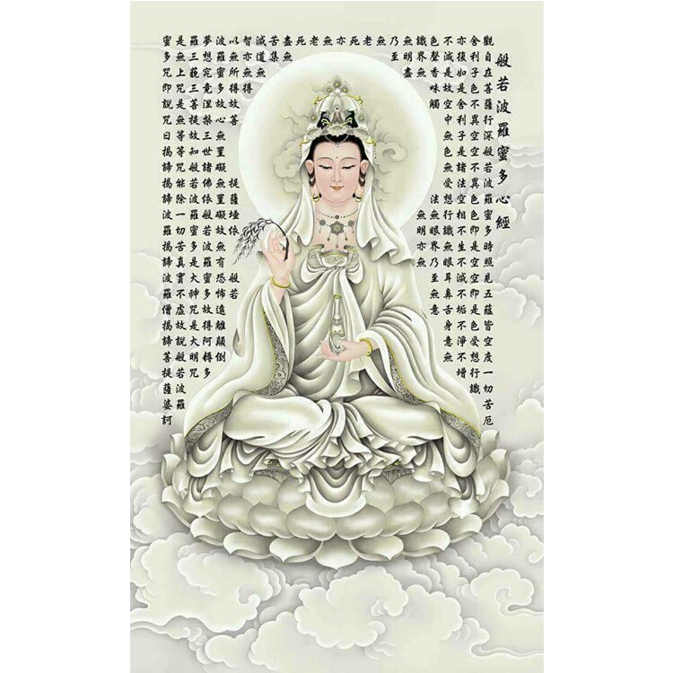 印花中式风客厅人物佛像十字绣
