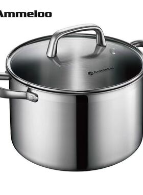 Ammeloo艾美龙TC22H2SM达拉斯系列304复合三层钢厨房家用圆形汤锅