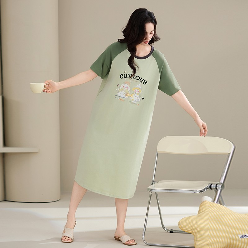 柯萌萌睡裙女夏2026新款纯棉短袖套装夏天女款可爱女生夏季家居服