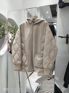 显瘦 气质款 羊绒拼90绒羽绒服 白鸭绒