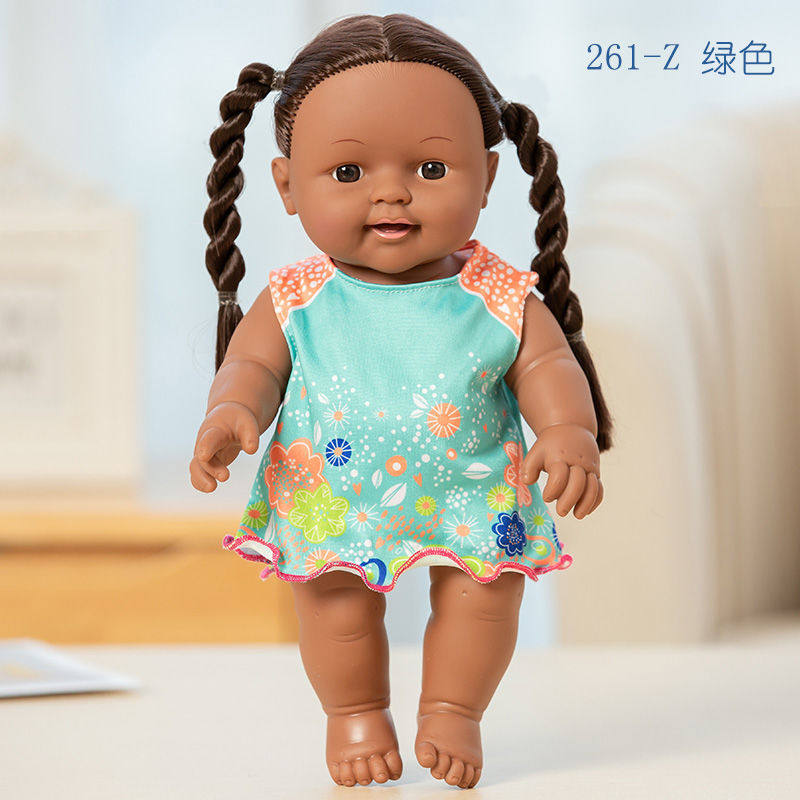 仿真娃娃玩具婴儿女孩软硅胶全软胶宝宝洗澡洋娃娃黑皮肤的假娃娃