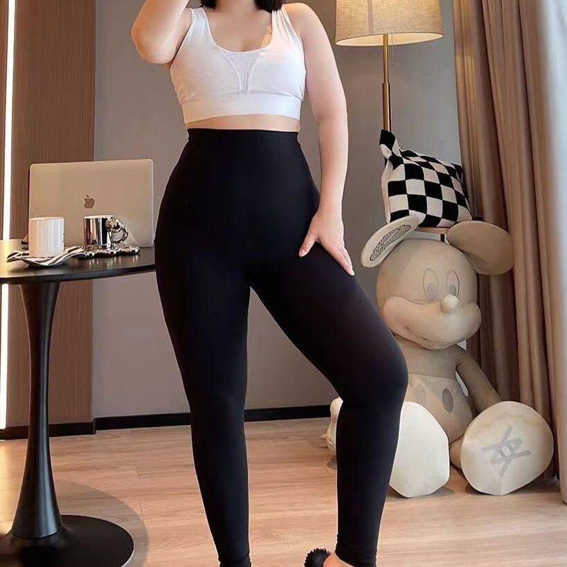 大码鲨鱼裤薄款打底裤女运动裤健身春秋季瑜伽裤胖妹妹瘦腿