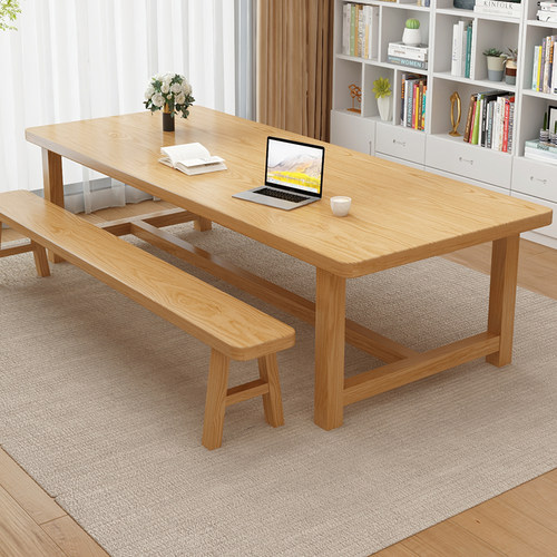 实木双人电脑桌大板书桌