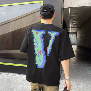 VLONE TALK大V小众美式潮牌宽松圆领短袖重磅休闲百搭情侣半袖T恤