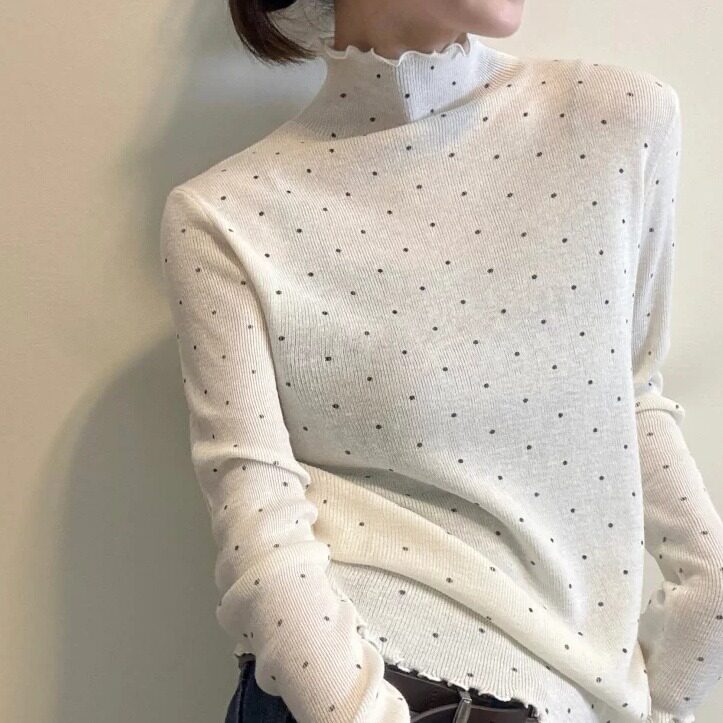 欧洲站小波点针织衫女上衣