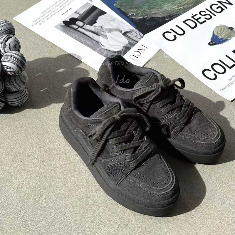 ido真皮厚底板鞋女2025新款