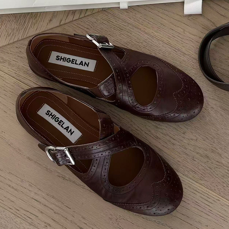 诗歌兰复古风玛丽珍鞋女2026春款黑色交叉扣带平底百搭浅口单鞋潮,女鞋,玛丽珍鞋,淘宝优惠券,粉丝福利购,淘宝优惠卷