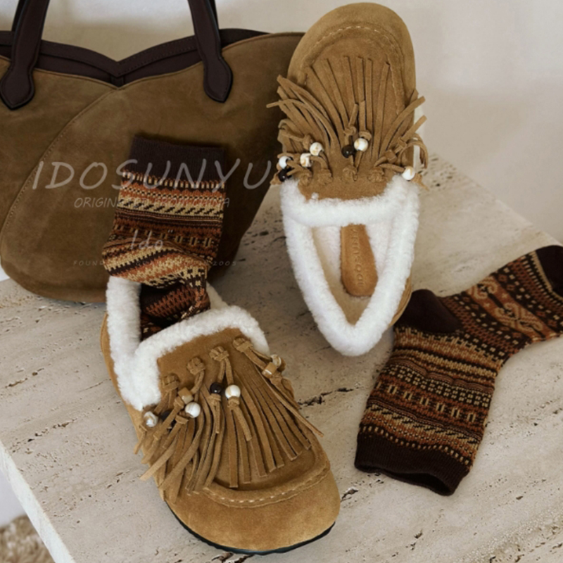 ido真皮厚底勃肯鞋女2025新款