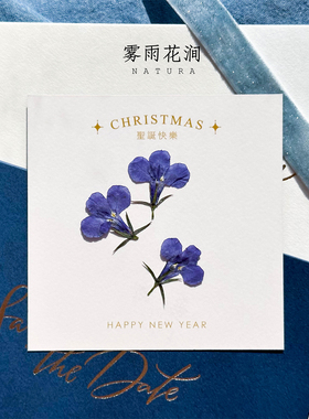 六倍利植物押花书签蜡烛滴胶饰品diy材料ins清新蓝色小花压花标本