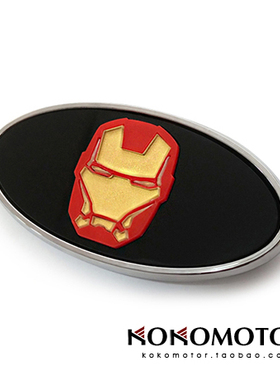 钢铁侠图案车标 钢铁侠IronMan图案改装卡通车标M款 韩国进口