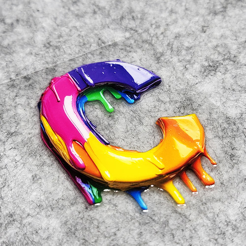 卡思贴pvc车贴多巴胺彩色浮雕感