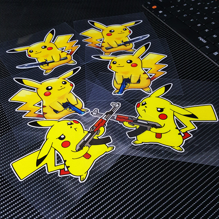 可爱表情包汽车创意ak47比皮卡丘车窗玻璃装饰贴动漫卡通划痕遮挡