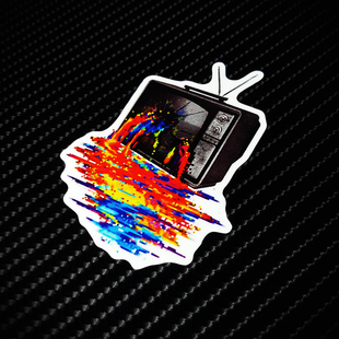 爆浆电视潮牌行李箱旅行箱贴纸 防水车贴笔记本电脑贴纸X0018 个性