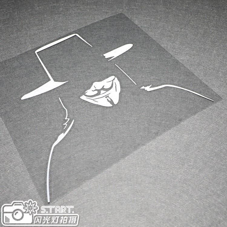 创意个性防水贴v字仇杀队 v面具头像 复仇者 汽车改装反光贴 贴纸