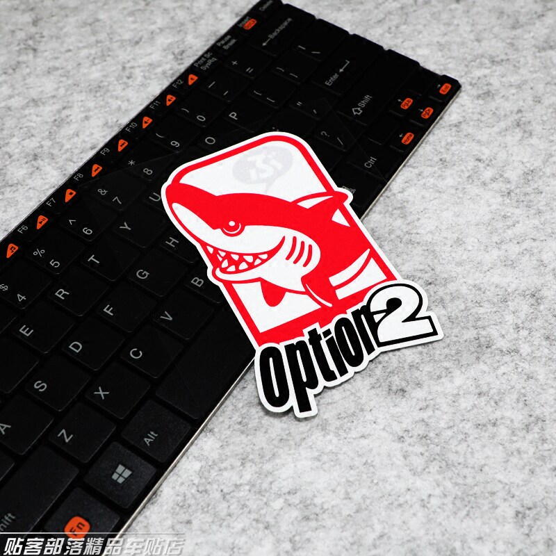 贴客部落車貼- 改装车讯OPTION2鲨鱼JDM风格 汽车侧窗贴纸 反光贴