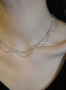 千金感blingbling蝴蝶结项链