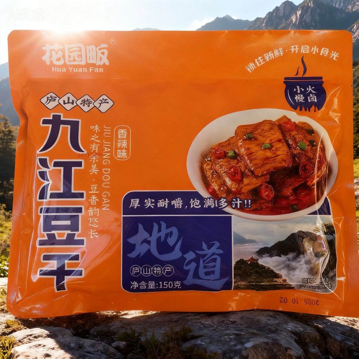 花园畈 九江豆干150克香辣味庐山特产即食香辣小吃休闲解馋零食