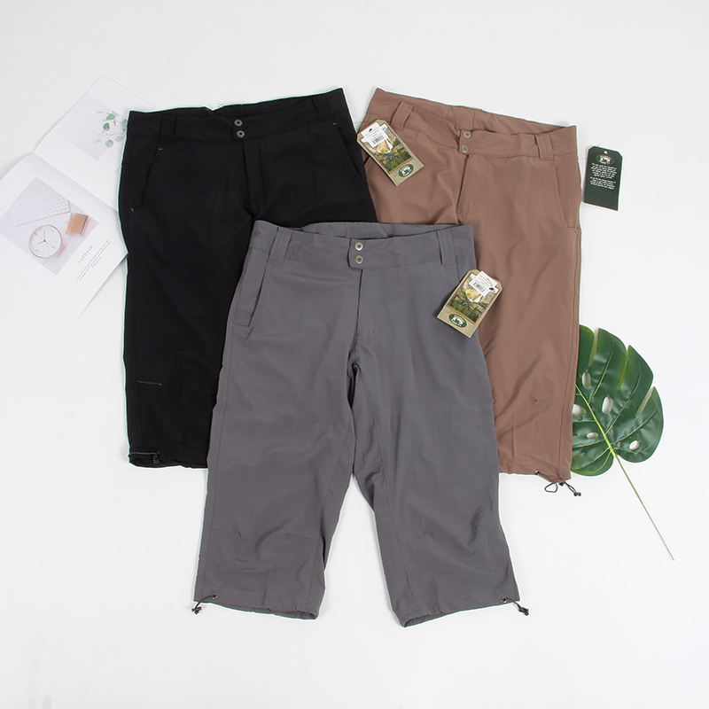 外贸夏季男女薄款透气速干短裤多口袋美式户外轻量微弹马裤七分裤