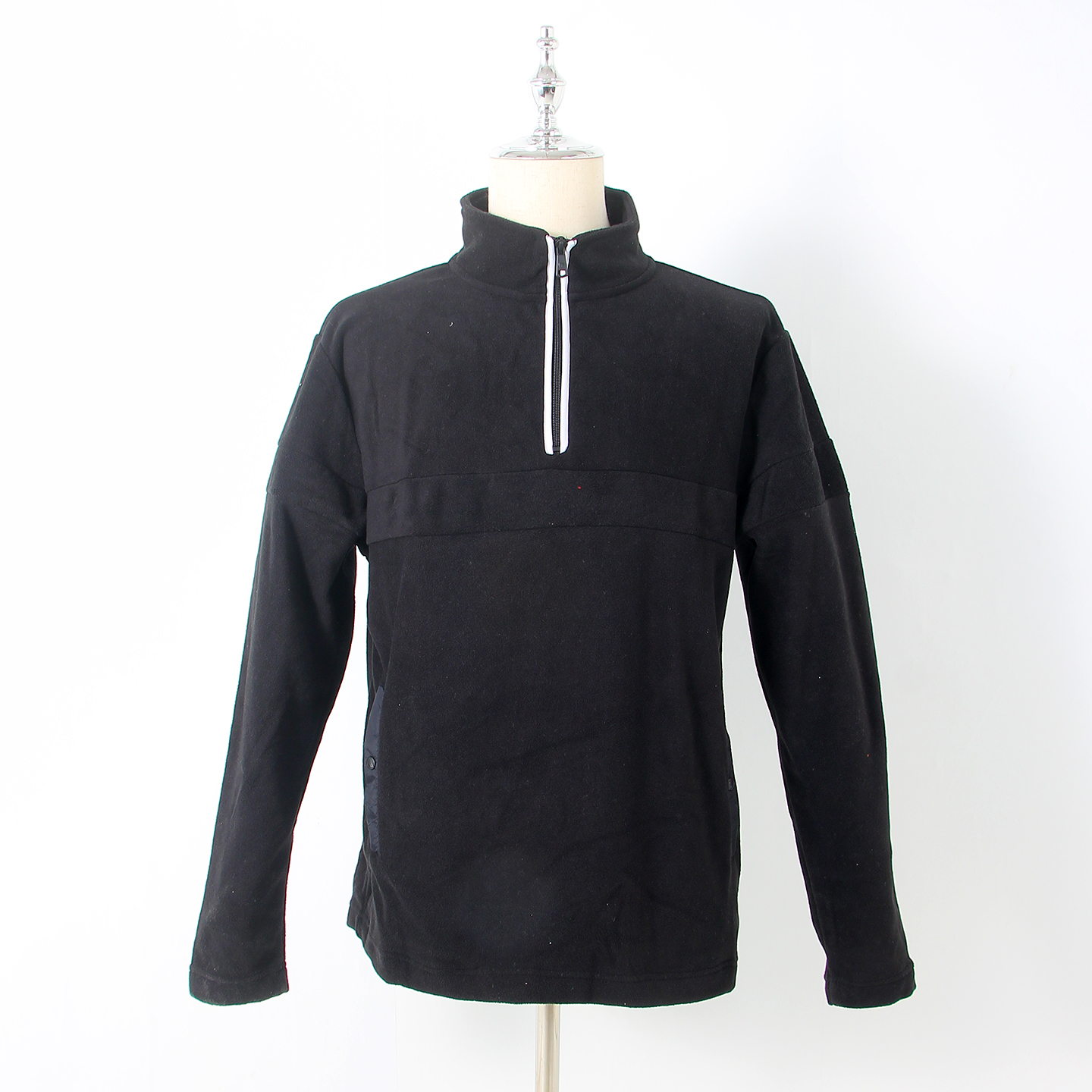 外贸秋冬季男士立领半拉链抓绒衣