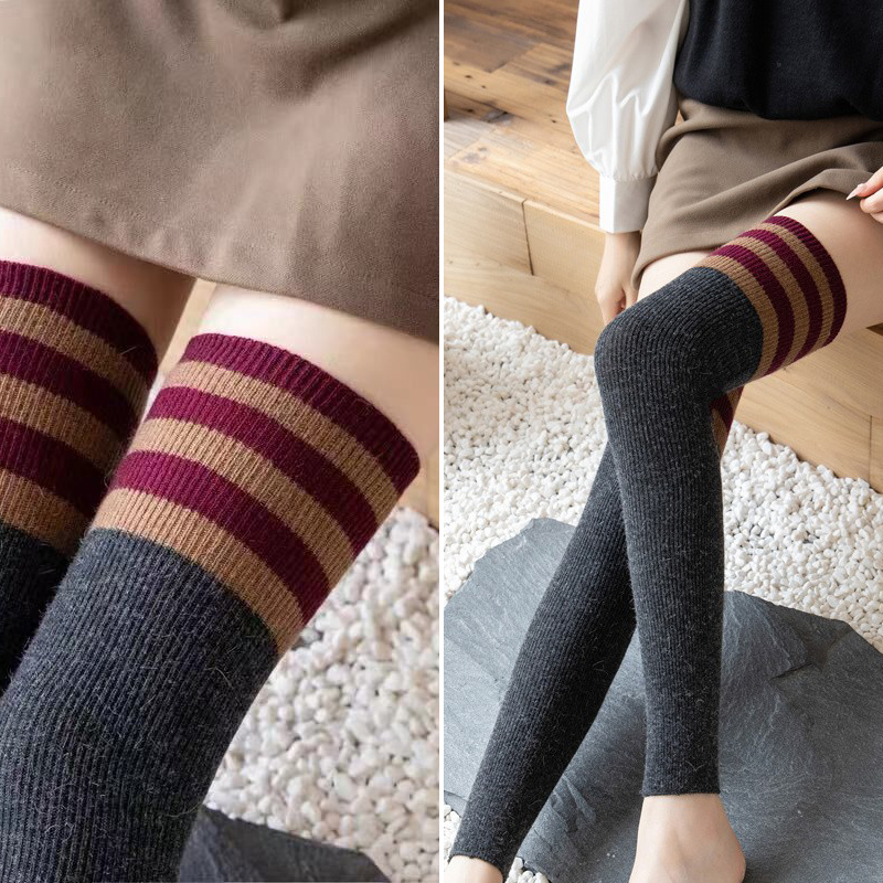 兔羊毛袜套高筒袜过膝加厚护腿套女秋冬护膝保暖袜外穿防寒长靴套
