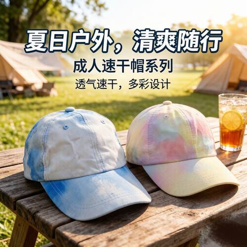 夏季软顶浅色迷彩防晒棒球帽