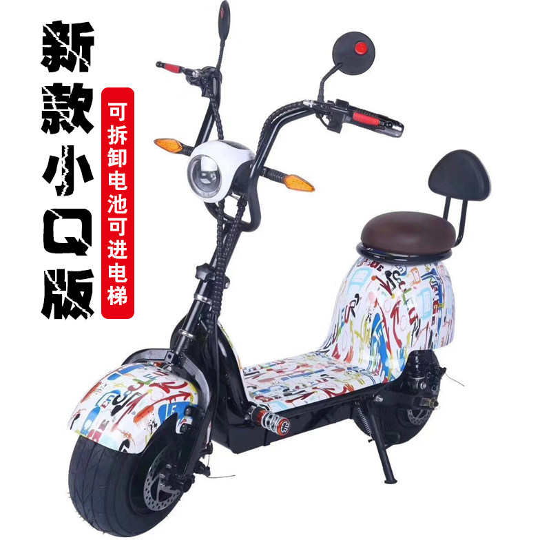 新款小型女士电动电瓶车迷你踏板轻便接孩锂电池可拆代步摩托车