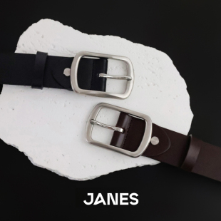 西裤 饰牛仔裤 牛皮皮带男潮 真皮腰带装 简束纯牛皮百搭针扣黑色男士