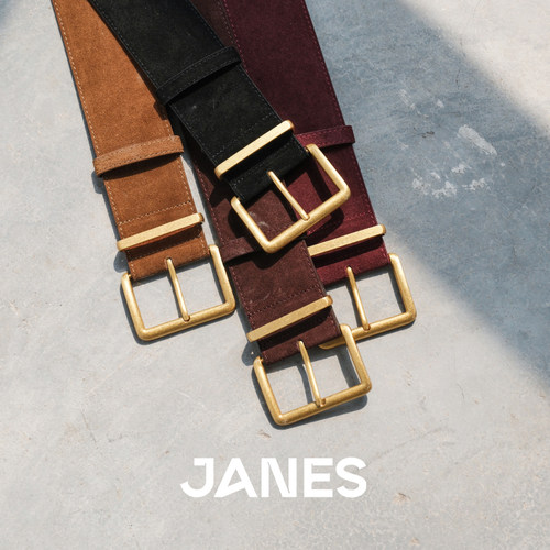 简束气质腰封复古磨砂皮女士真皮腰带反绒牛皮皮带搭配外套西装