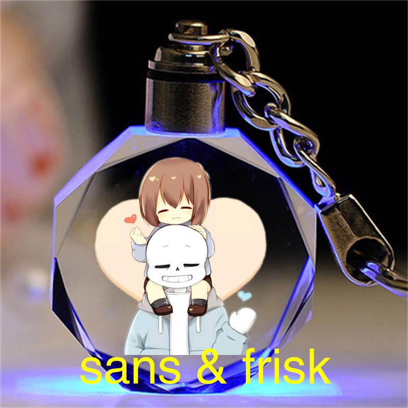 传说之下定制闺蜜生日小礼物 男友女孩diy彩色sans水晶钥匙扣挂件