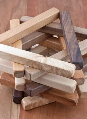 美国camdenrose积木玩具camden rose樱桃木枫木幼儿园蒙氏教具3岁