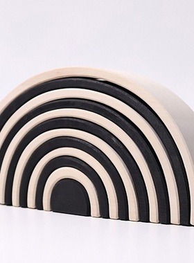 德国Grimm's格林彩虹黑白色大彩虹滚轮迷你儿童益智玩具幼儿园3岁